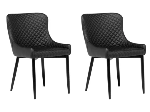 Lot De 2 Chaises En Cuir PU Noir SOLANO -Meilleur Meubles Magasin chaise 16710007