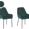 Lot De 2 Chaises De Salle à Manger En Velours Côtelé Vert Foncé LOVERNA -Meilleur Meubles Magasin chaise 16710475
