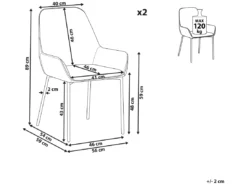 Lot De 2 Chaises De Salle à Manger En Velours Côtelé Vert Foncé LOVERNA 14 Lot De 2 Chaises De Salle à Manger En Velours Côtelé Vert Foncé LOVERNA -Meilleur Meubles Magasin chaise 16710483