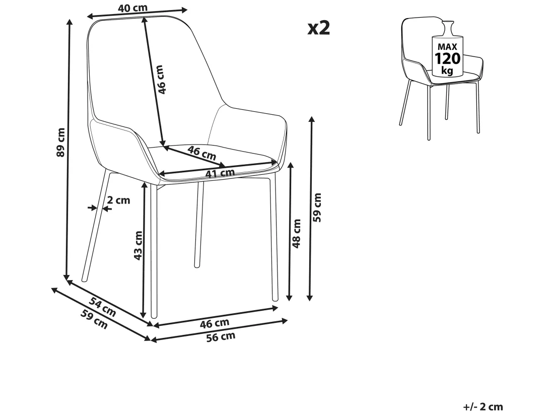 Lot De 2 Chaises De Salle à Manger En Velours Côtelé Vert Foncé LOVERNA 7 Lot De 2 Chaises De Salle à Manger En Velours Côtelé Vert Foncé LOVERNA – Image 5