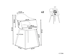 Set De 2 Chaises De Salle à Manger Grises UTICA -Meilleur Meubles Magasin chaise 16710771