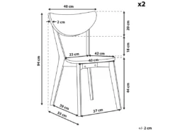 Lot De 2 Chaises De Salle à Manger Blanches ROXBY -Meilleur Meubles Magasin chaise 16729939