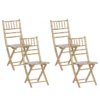 Lot De 4 Chaises Pliantes En Bois Doré MACHIAS -Meilleur Meubles Magasin chaise 16729951