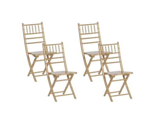 Lot De 4 Chaises Pliantes En Bois Doré MACHIAS -Meilleur Meubles Magasin chaise 16729951