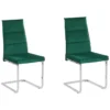 Lot De 2 Chaises De Cuisine En Velours Vert ROCKFORD -Meilleur Meubles Magasin chaise 17165909