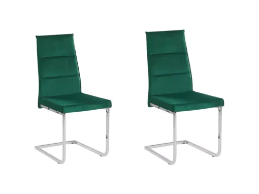 Lot De 2 Chaises De Cuisine En Velours Vert ROCKFORD -Meilleur Meubles Magasin chaise 17165909