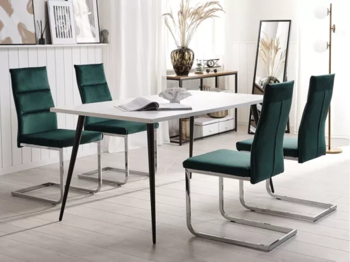Lot De 2 Chaises De Cuisine En Velours Vert ROCKFORD -Meilleur Meubles Magasin chaise 17165911