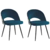 Lot De 2 Chaises De Salle à Manger En Velours Bleu VIVIAN -Meilleur Meubles Magasin chaise 17171965