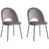 Lot De 2 Chaises De Salle à Manger En Velours Gris COVELO -Meilleur Meubles Magasin chaise 17172029