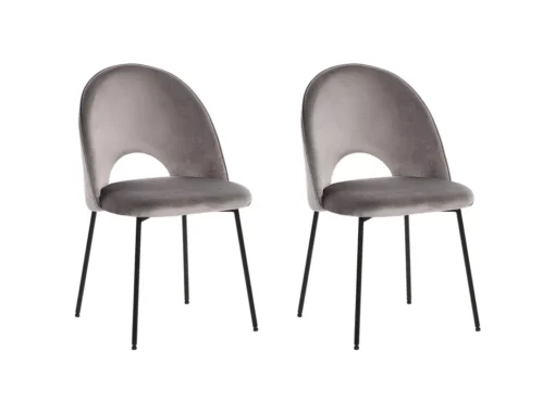 Lot De 2 Chaises De Salle à Manger En Velours Gris COVELO -Meilleur Meubles Magasin chaise 17172029