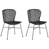 Lot De 2 Chaises En Rotin Noir ELFROS -Meilleur Meubles Magasin chaise 17172189