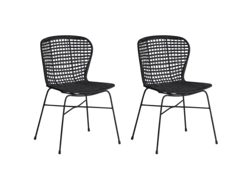 Lot De 2 Chaises En Rotin Noir ELFROS -Meilleur Meubles Magasin chaise 17172189