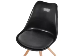 Lot De 2 Chaises Noires Brillantes Avec Pieds En Bois DAKOTA -Meilleur Meubles Magasin chaise 17172309