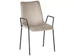 Lot De 2 Chaises De Salle à Manger En Velours Beige Taupe JEFFERSON -Meilleur Meubles Magasin chaise 17172625