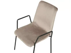 Lot De 2 Chaises De Salle à Manger En Velours Beige Taupe JEFFERSON -Meilleur Meubles Magasin chaise 17172633
