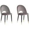 Lot De 2 Chaises En Velours Gris MAGALIA -Meilleur Meubles Magasin chaise 17172787