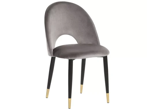 Lot De 2 Chaises En Velours Gris MAGALIA -Meilleur Meubles Magasin chaise 17172791