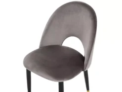 Lot De 2 Chaises En Velours Gris MAGALIA -Meilleur Meubles Magasin chaise 17172799