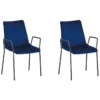 Lot De 2 Chaises De Salle à Manger En Velours Bleu Marine JEFFERSON -Meilleur Meubles Magasin chaise 17172903