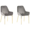 Lot De 2 Chaises En Velours Gris LOVERNA -Meilleur Meubles Magasin chaise 17175315