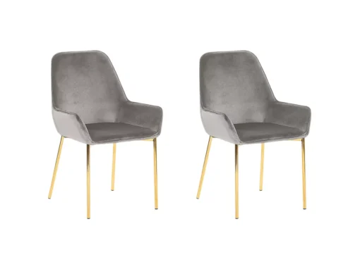 Lot De 2 Chaises En Velours Gris LOVERNA -Meilleur Meubles Magasin chaise 17175315