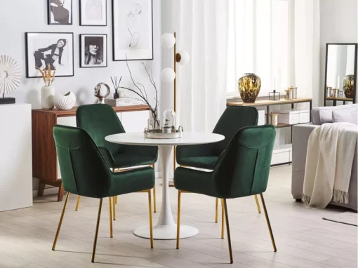 Lot De 2 Chaises En Velours Vert LOVERNA -Meilleur Meubles Magasin chaise 17175773