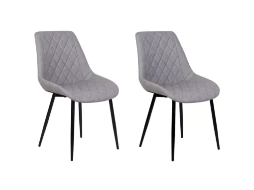 Lot De 2 Chaises En Cuir PU Marron Gris MARIBEL -Meilleur Meubles Magasin chaise 17176255