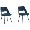 Lot De 2 Chaises De Salle à Manger En Velours Bleu ANSLEY -Meilleur Meubles Magasin chaise 17177275