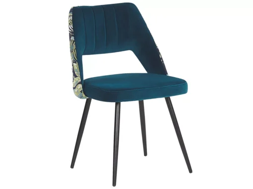 Lot De 2 Chaises De Salle à Manger En Velours Bleu ANSLEY -Meilleur Meubles Magasin chaise 17177281