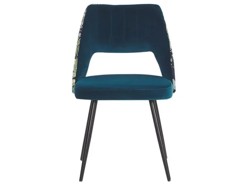 Lot De 2 Chaises De Salle à Manger En Velours Bleu ANSLEY -Meilleur Meubles Magasin chaise 17177285