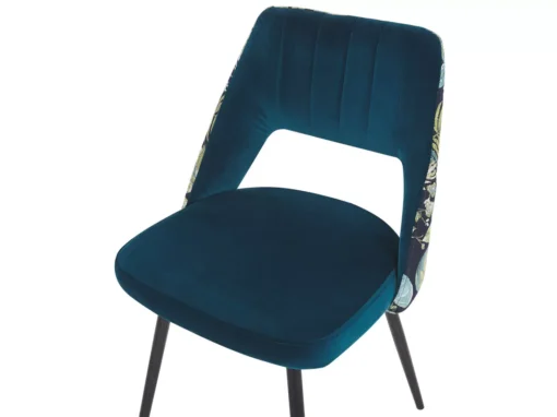 Lot De 2 Chaises De Salle à Manger En Velours Bleu ANSLEY -Meilleur Meubles Magasin chaise 17177289