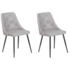Lot De 2 Chaises En Cuir PU Gris Clair VALERIE -Meilleur Meubles Magasin chaise 17177293