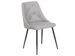 Lot De 2 Chaises En Cuir PU Gris Clair VALERIE -Meilleur Meubles Magasin chaise 17177297