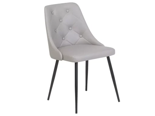 Lot De 2 Chaises En Cuir PU Gris Clair VALERIE -Meilleur Meubles Magasin chaise 17177297