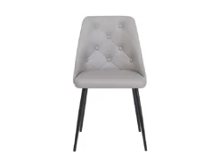 Lot De 2 Chaises En Cuir PU Gris Clair VALERIE -Meilleur Meubles Magasin chaise 17177299