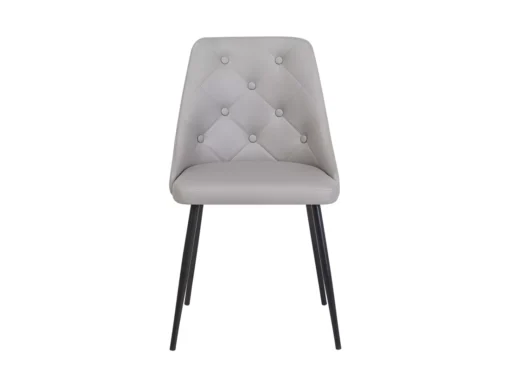 Lot De 2 Chaises En Cuir PU Gris Clair VALERIE -Meilleur Meubles Magasin chaise 17177299