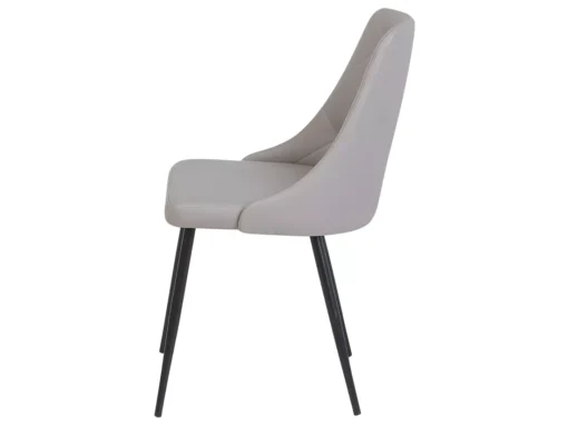 Lot De 2 Chaises En Cuir PU Gris Clair VALERIE -Meilleur Meubles Magasin chaise 17177303