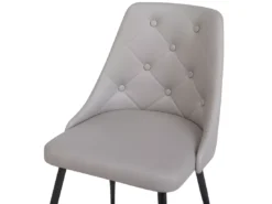 Lot De 2 Chaises En Cuir PU Gris Clair VALERIE -Meilleur Meubles Magasin chaise 17177307