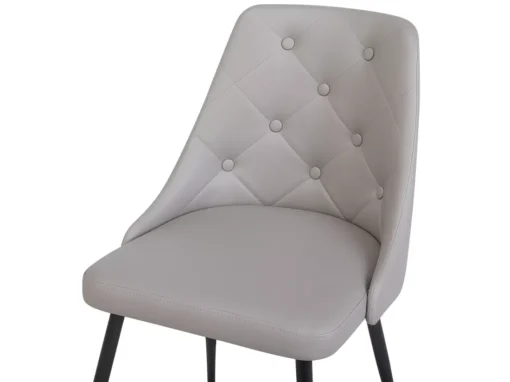 Lot De 2 Chaises En Cuir PU Gris Clair VALERIE -Meilleur Meubles Magasin chaise 17177307