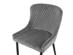 Lot De 2 Chaises En Velours Gris SOLANO -Meilleur Meubles Magasin chaise 17177755