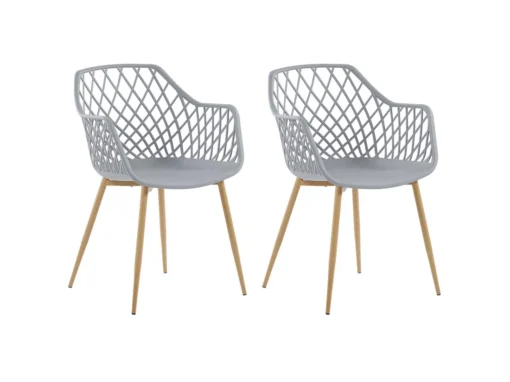 Lot De 2 Chaises De Salle à Manger Grises NASHUA -Meilleur Meubles Magasin chaise 17177819