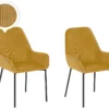 Lot De 2 Chaises De Salle à Manger En Velours Côtelé Jaune LOVERNA -Meilleur Meubles Magasin chaise 17177977
