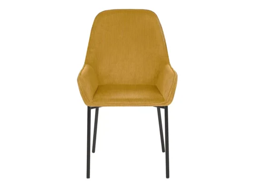 Lot De 2 Chaises De Salle à Manger En Velours Côtelé Jaune LOVERNA -Meilleur Meubles Magasin chaise 17177981