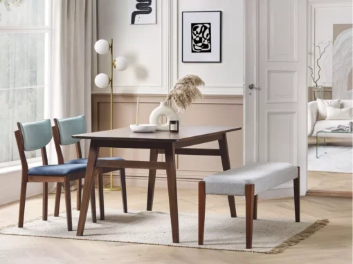 Lot De 2 Chaises De Salle à Manger En Bois Foncé Et Bleu MOKA -Meilleur Meubles Magasin chaise 17219113