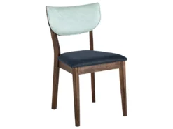 Lot De 2 Chaises De Salle à Manger En Bois Foncé Et Bleu MOKA -Meilleur Meubles Magasin chaise 17219121