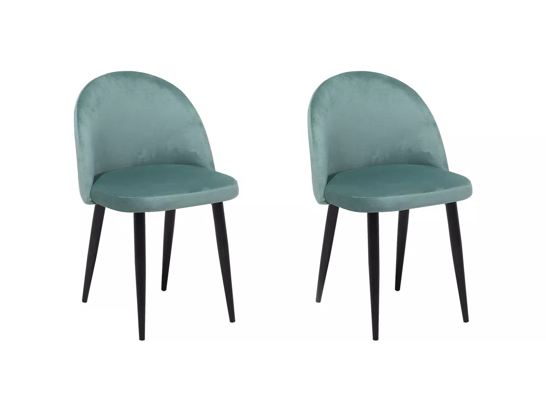 Lot De 2 Chaises En Velours Vert VISALIA 3 Lot De 2 Chaises En Velours Vert VISALIA