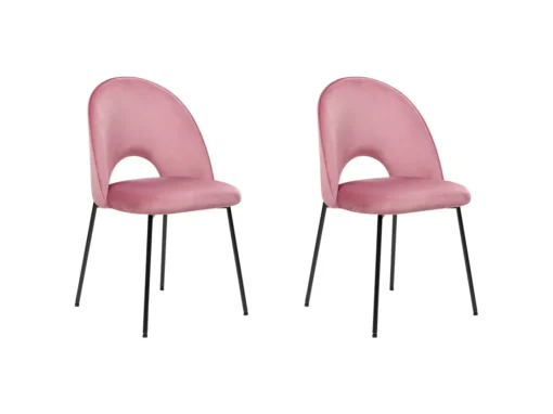 Lot De 2 Chaises De Salle à Manger En Velours Rose COVELO -Meilleur Meubles Magasin chaise 17475309