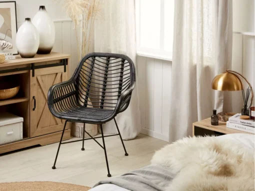 Chaise En Rotin Noir CANORA -Meilleur Meubles Magasin chaise 17475899