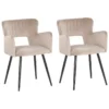 Lot De 2 Chaises De Salle à Manger En Velours Taupe SANILAC -Meilleur Meubles Magasin chaise 17476025