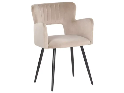 Lot De 2 Chaises De Salle à Manger En Velours Taupe SANILAC -Meilleur Meubles Magasin chaise 17476035